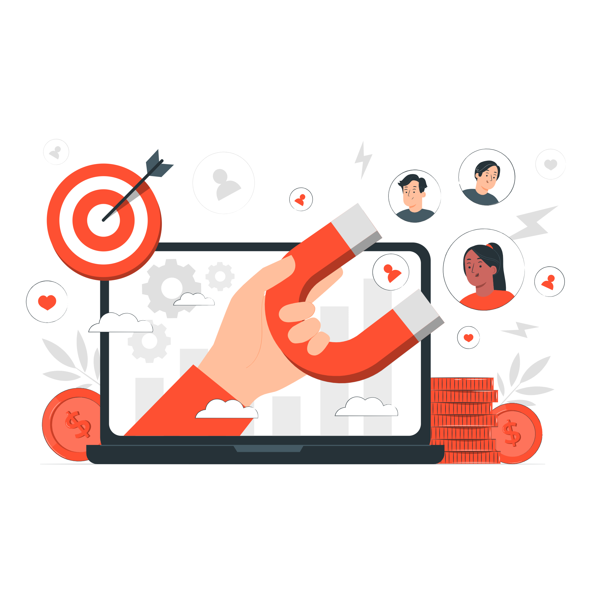 A modern data dashboard showing growth metrics
